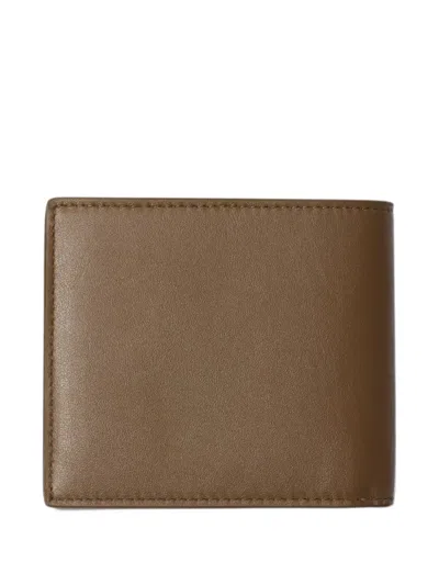 Burberry Pop Check Bifold Wallet In Brown