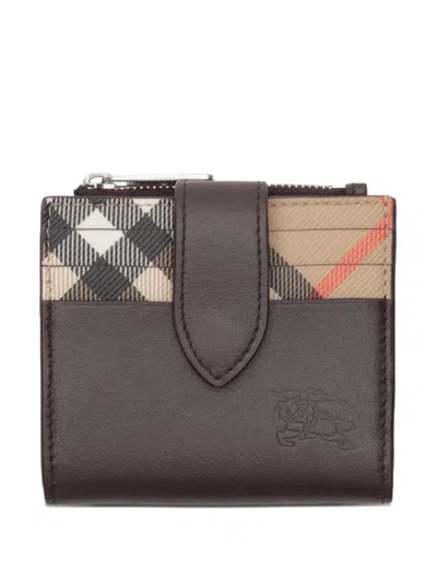 Burberry Pop Check Zip Wallet​ In Brown