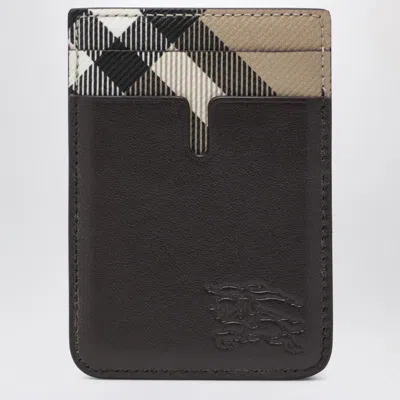 Burberry Pop Magnetic Card Holder With Check Pattern Men In Black