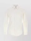 Burberry Poplin Shirt With Button-down Collar And Curved Hem In White