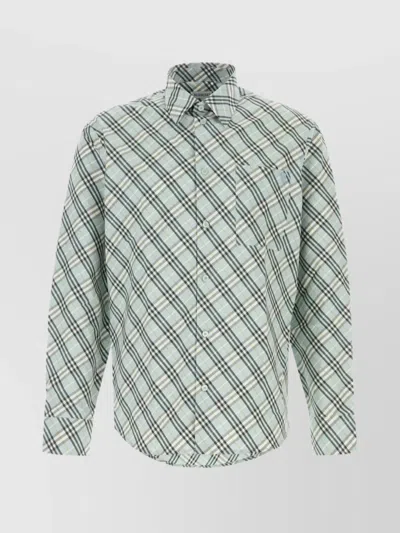 Burberry Poplin Shirt With Embroidered Collar And Pocket