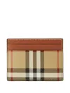 Burberry Sandon Check Card Case In Neutral