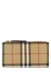 Burberry Printed Canvas Wallet Mini In Brown