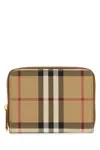 Burberry Monogram Zip Around Wallet Check Pattern In Brown