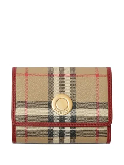 Burberry Small Check Book Wallet In Multi
