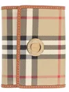 Burberry Small Check Folding Wallet In Brown