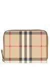 Burberry Mini Check Wallet In Neutral