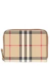 Burberry Monogram Zip Around Wallet Check Pattern In Multi