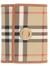 Burberry Small Check Folding Wallet In Brown