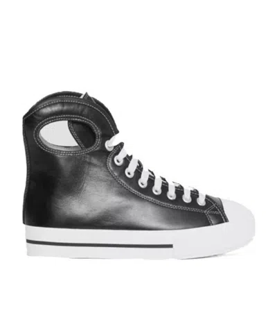 Burberry Porthole-detail High-top Sneakers In Black