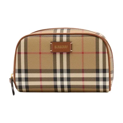 Burberry Pouch With Check In Pink