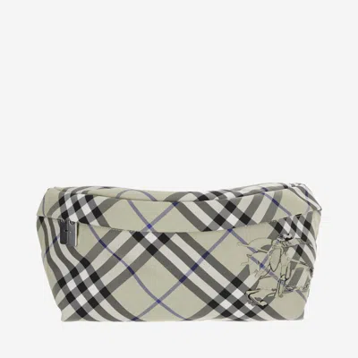 Burberry Pouch With Check Pattern And Logo In Red