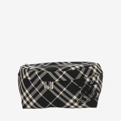 Burberry Pouch With Check Pattern In Black