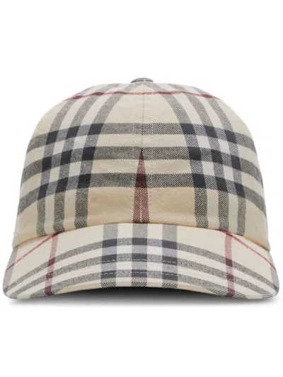 Burberry Premium Cotton Baseball Hat For Men In Nude & Neutrals In Beige