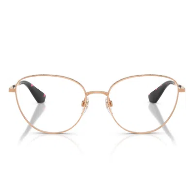 Burberry Prescription Glasses Be1398 1337 Rose Gold/transparent Women In Animal Print