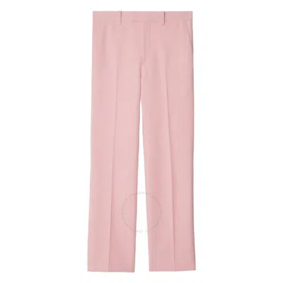 Burberry Press Creased Straight Leg Trousers In Pink