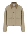 Burberry Press-stud Cropped Jacket In Neutral