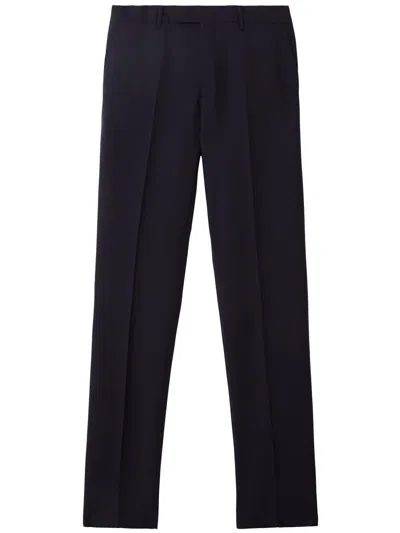 Burberry Pressed Crease Tailored Trousers In Blue