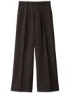 Burberry Pressed-crease Wool Tailored Trousers In Brown