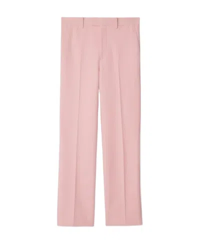 Burberry Pressed-crease Wool Tailored Trousers In Pink