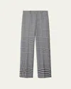 Burberry Warped Houndstooth Wool Trousers In Monochrome Ip Pttn
