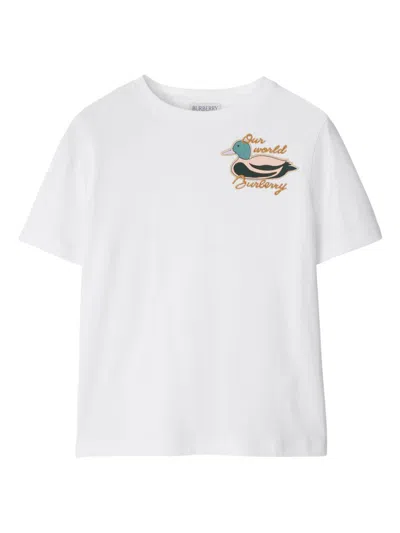 Burberry Kids' Print-at-chest T-shirt In White