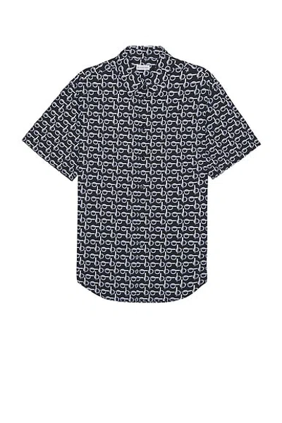 Burberry Monogram B Print Cotton Shirt In Gray