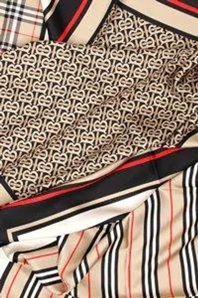 Burberry Print Silk Scarf In Brown