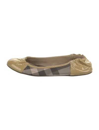 Pre-owned Burberry Printed Ballet Flats In Yellow