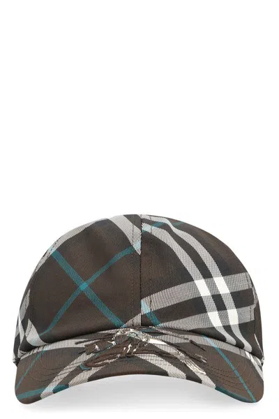 Burberry Men's Ekd Check Baseball Cap In Black