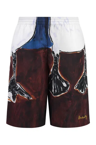 Burberry Printed Nylon Swimming Shorts In Multi