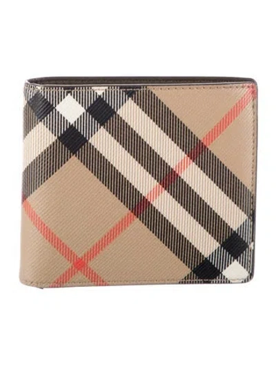 Pre-owned Burberry Printed Bifold Wallet In Neutral