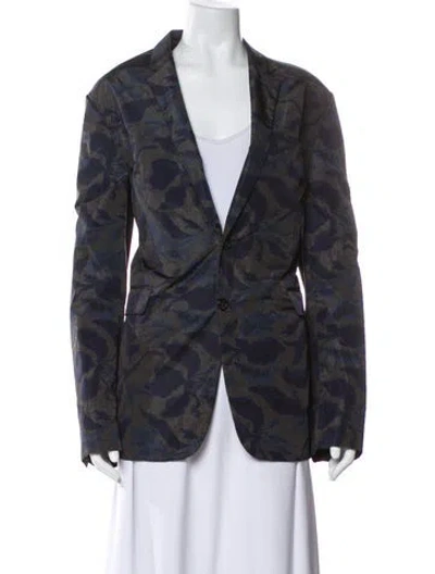 Pre-owned Burberry Printed Blazer In Gray