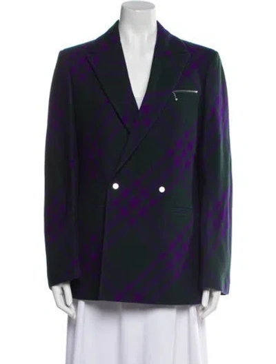 Pre-owned Burberry Printed Blazer W/ Tags In Purple