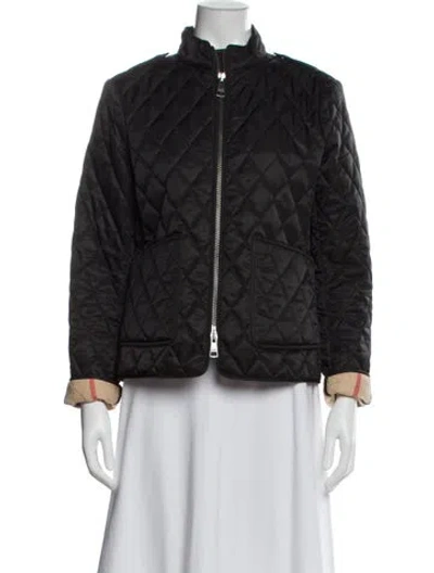 Pre-owned Burberry Printed Bomber Jacket In Black