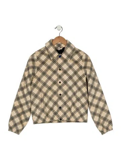 Pre-owned Burberry Kids' Printed Bomber Jacket In Neutrals