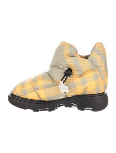 Pre-owned Burberry Printed Boots W/ Tags In Yellow