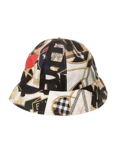 Pre-owned Burberry Printed Bucket Hat In Black
