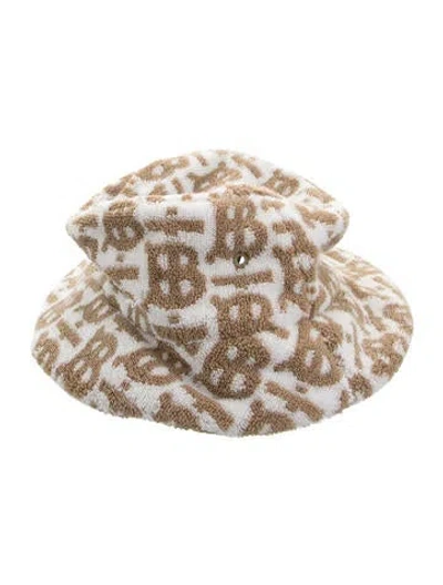 Pre-owned Burberry Printed Bucket Hat W/tags In White