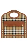 Burberry Woman Printed Canvas And Leather Mini Pocket Handbag