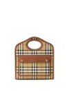 Burberry Woman Printed Canvas And Leather Mini Pocket Handbag