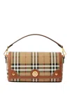 Burberry Canvas And Leather Note Handbag With Check Pattern