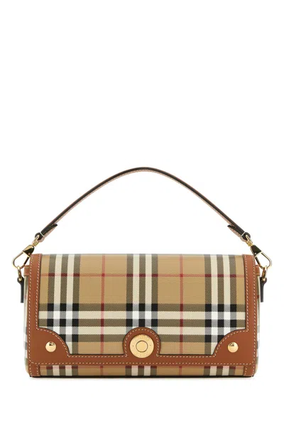 Burberry Womens Briar Brown Check-print Flap-front Woven-blend Cross-body Bag