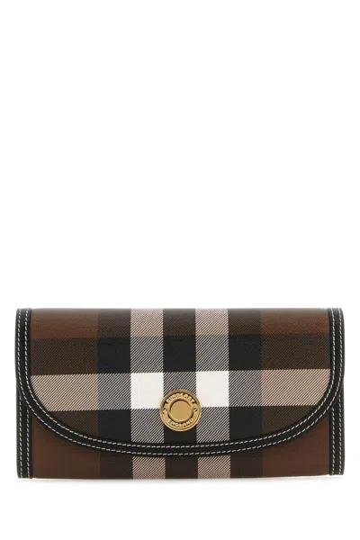 Burberry Printed Canvas And Leather Wallet In Darkbirchbrown