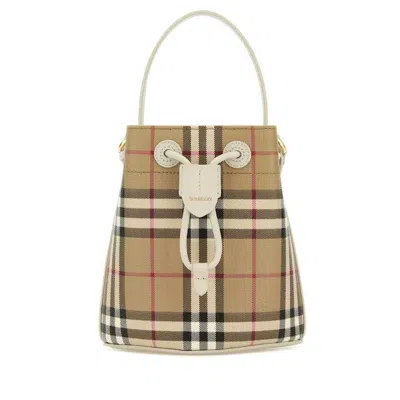 Burberry Printed Canvas Bucket Bag Soap Borse A Secchiello In Brown