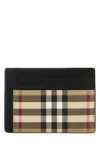 Burberry Canvas Cardholder With Checkered Pattern And Contrast Trim