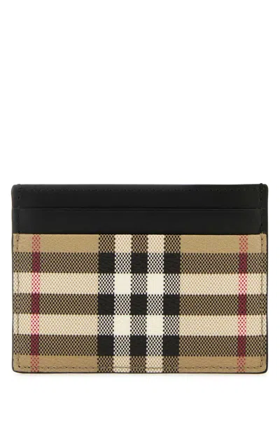 Burberry Printed Canvas Card Holder In Archivebeige