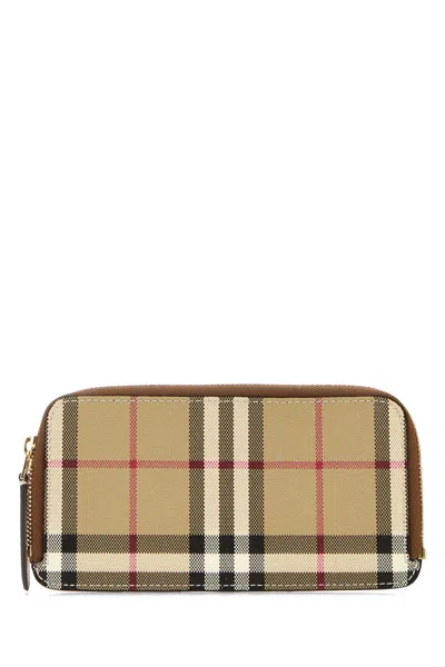 Burberry Printed Canvas Card Holder In Brown