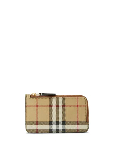 Burberry Printed Canvas Card Holder In Brown
