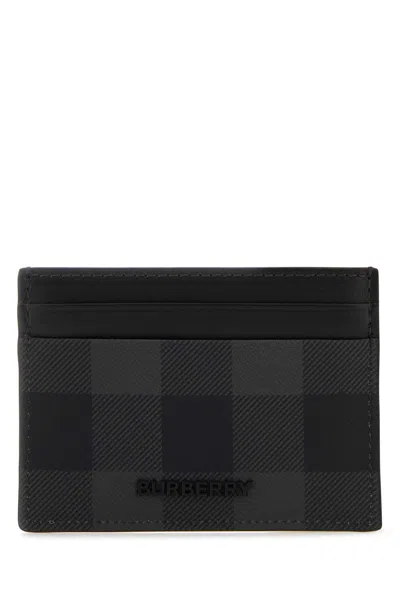 Burberry Printed Canvas Card Holder In Gray
